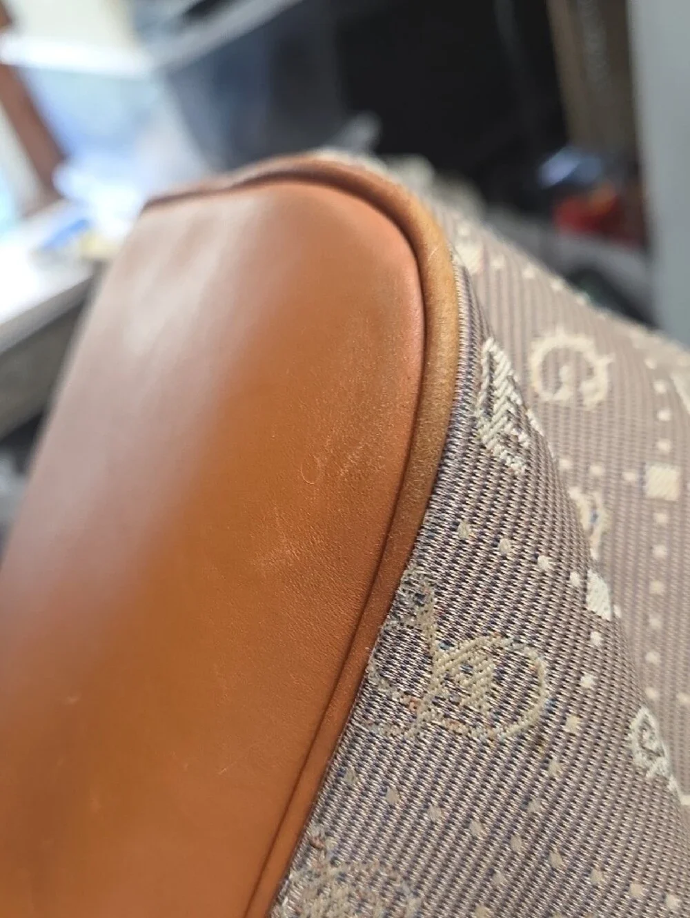 Lancel Daligramme Taupe Patterned Tote with Leather Trim Salvador Dali 2012 - Picture 4 of 16